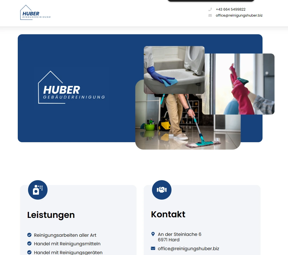 Huber Gebäudereinigung Website